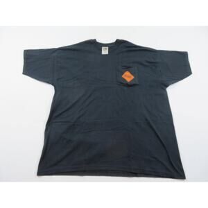 Worx Pocket T-shirt, Black Orange, Sz XL Y2K